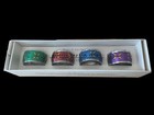 Pier 1 Exclusive Vintage Glitter Napkin Rings In Original Box  Set Of 4