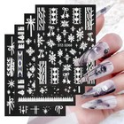 5d Embossed Christmas Snowflake Nail Sticker Self-adhesive Diy Art Decals Decor   