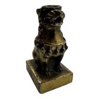 Vintage 2    Brass Foo Dog Figurine     Chinese Guardian Lion Miniature 