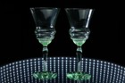 2x 8    Goblets     Uranium Glass     Vaseline Glass     Selenium Glass     Depression