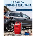 16 Gallon 60l Portable Fuel Caddy Tank W 12v 4aa Battery Powered Transfer Pump