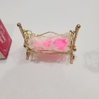 Vintage Brass Metal Doll House Furniture Miniature Cradle High Chair - 168580