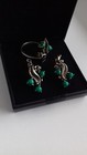 Antique Melchior Jewelry Set With Malachites