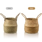 Patelai 3 Set Seagrass Belly Storage Basket Woven Plant Pot Natural Color