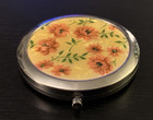 Faux Mother Of Pearl Pink Floral Double-mirrored Compact Normal   Magnifying