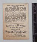 Victorian Trade Card Tower Of London Royal Bengals Cigar Series Collector   