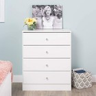 White Finish Wooden 4 Drawer Dresser Chest Drawers Clothes Storage Cabinet Knobs