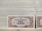 1942 - 1944 10 Cents Myanmar 2 Notes Wwii  japanese Government Occupation 
