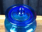 Vintage Cobalt Blue Glass Large Lidded Jar 10  Tall