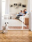 36-57  Extra Wide Baby dog Gate  Auto Close With Large Walk Thru Door safety    