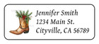 Christmas Cowboy Boot Personalized Holiday Return Address Labels Stickers Tags