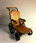 Vintage Wood Wheelchair Chair Doll Sized Furniture 11x7x11 Inch
