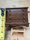 Vintage Wooden Dollhouse Furniture Lot 1 12 Crib Hutch Clock Radio Miniatures