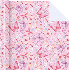 Pink Butterfly Wrapping Paper Roll - Mini Roll - 17 Inch X 9 8 Feet - Fantasy Fl