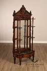 Antique American Renaissance Revival Walnut Mirrored Etagere Hall Tree
