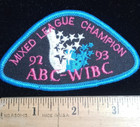 Vtg Nos Abc Wibc Mixed League Champion Bowling Shirt Patch Unused 92 93
