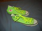 Vtg 80s Converse Chuck Taylor Sneakers Neon Green  9 High Made Usa All Star Shoe