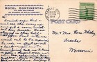 Hotel Continental Kansas City Missouri Posted Vintage Divided Back Post Card