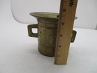Antique Mortar   Pestle Heavy Solid Brass Pharmacy Apothecary Bowl Set