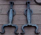 2 Vintage Wrought Iron Fireplace Andirons