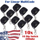 2 10x 300mhz 10dip For Linear Multicode 3089 3060 3070 Garage Door Remote Opener