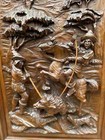 Antique French Walnut Wooden Carved Panel Door Hunting Scene 19th