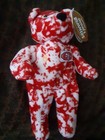 Salvinos Bammers Plush Red White Bear  Steve Young  8 Stuffed Animal 1995