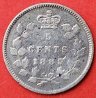 1885 Canada 5 Cents Large 5 - Vg f - Mark Trend 36 50  Lot 12183