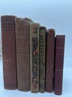 Lot Of 6 Antique Vintage Hardcover Books Decorative Library Shelf Decor