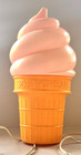 Ice Cream Cone Display Blow Mold Vintage Plastic Strawberry Swirl Lighted 12   