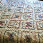 Shabby Chic Vintage King Quilt Cottagecore Ruffled Hon Hens Hearts Granny 