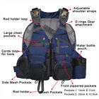 Fly Fishing Vest Adjustable Breathable Mesh lightweight Packable - Blue one Size