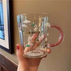 53 Styles  Starbucks Cup Glass Series Water Cup Clear Coffee Mug W  Handle Gift