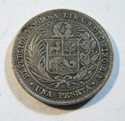 Peru 1880 Silver One Peseta - Dot After  B