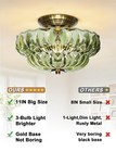 11  3-bulb Bright Semi Flush Mount Ceiling Light vintage Gold Hallway Light