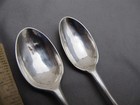 Pair 18th C German Silver Teaspoons-maker Tc k