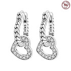 925 Sterling Silver Geometric Double Loop Drop Earrings For Women Gift