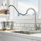 Brushed Nickel Kitchen Faucet Sink Mixer Faucet Pull Down Sprayer Single Handle