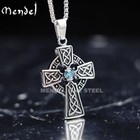 Mendel Mens Womens Girls Irish Celtic Knot Cz Cross Pendant Necklace For Women