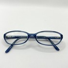 Vintage Y2k Oval Eyeglasses Translucent Blue Acetate Frame Narrow Petite Glasses