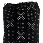 Ebony Black Bogolan Mali Mud Cloth Dotted Cross Design African Black And White