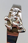 Mexico Sterling Silver Curved Handle Baby Spoon 3   Donald Duck On Handle