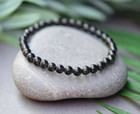 Natural Shungite 6mm Beads Gemstone Protection Spiritual Stretch Bracelet Unisex