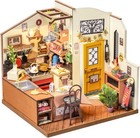 Rolife 1   24 Cozy Kitchen Diy Miniature Dollhouse Kit Led Doll House Xmas Gift