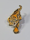 Tiger Lapel Pin Orange With Black Stripes 