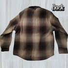 Jachs Brown Plaid Heavyweight Wool Blend Heavy Duty Jacket Men Size Large