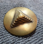 Large Vintage Antique Metal Picture Button 3d Pyramid Triangle