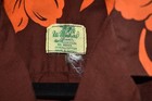  lr  Ui Maikai Orange  brown Flower Floral Hawaiian Shirt- Vtg 60 s  uxr5 