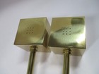 Vintage Brass Square Head Hammer Gavel Salt And Pepper Shaker Set