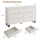 7 Dresser For Bedroom  55  Wide Dresser  Freestanding Horizontal Drawer With Sto